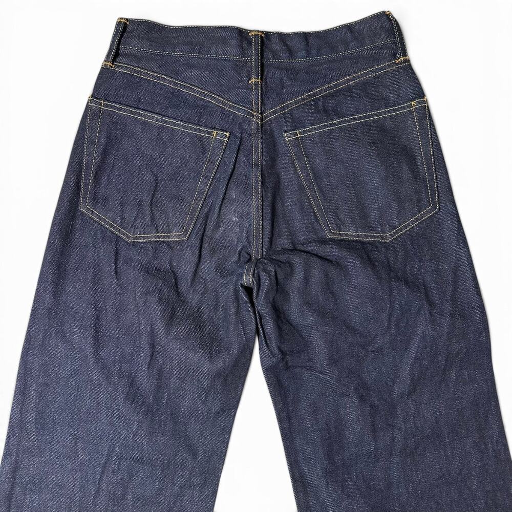 Buck Mason Jet Set Jean Womens Actual Size 26x34 Raw Indigo Wide Leg *Flaw NWT - Picture 5 of 9